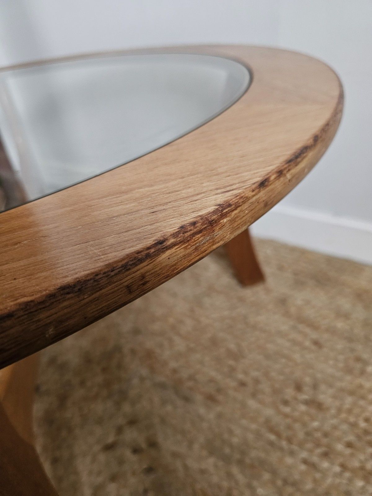 Furniture G Plan Coffee Glass Top Teak Mid Century Circular Retro Circular Delivery photo