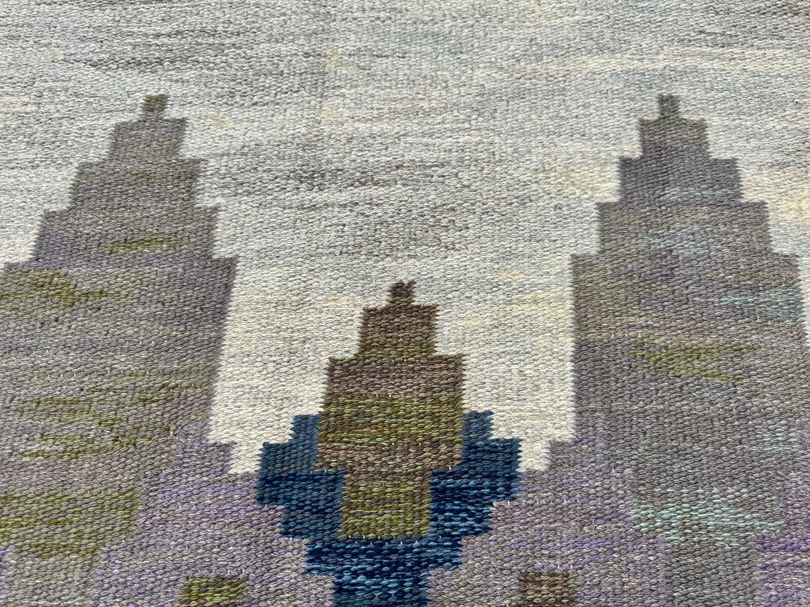 photo for sale 1950s Swedish Flatweave Rug By Judith Johansson