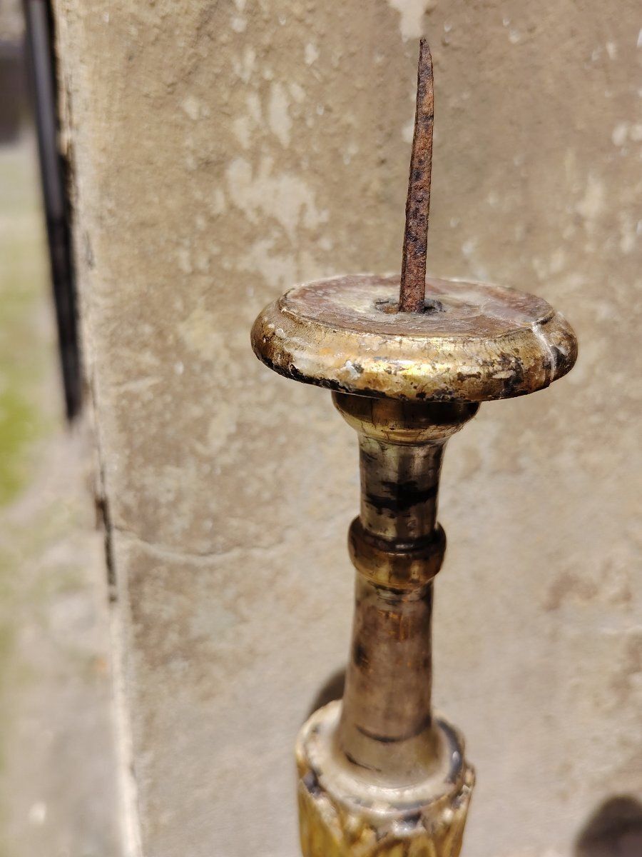 Pair Of Original Louis XVI Style Silver And Antique Mecca Candlesticks photo buy