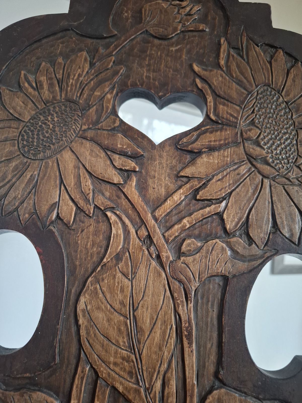 Sunflower Oak And Fruitwood Arts And Crafts Hall Chair photo vintage