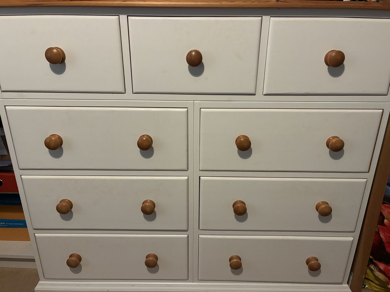 9 Drawer Chest Of Drawers Pine White Drawer Fronts photo furniture