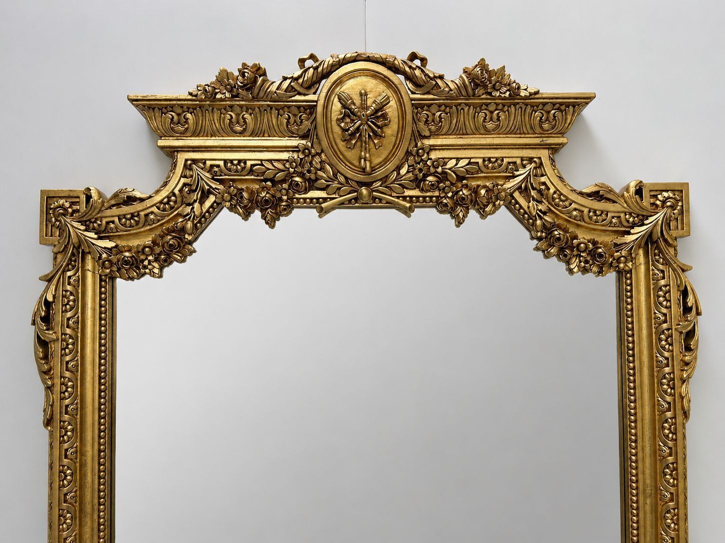 Asnaghi Carved Wood Tall Full Length Gilt Wall Mirror photo for sale