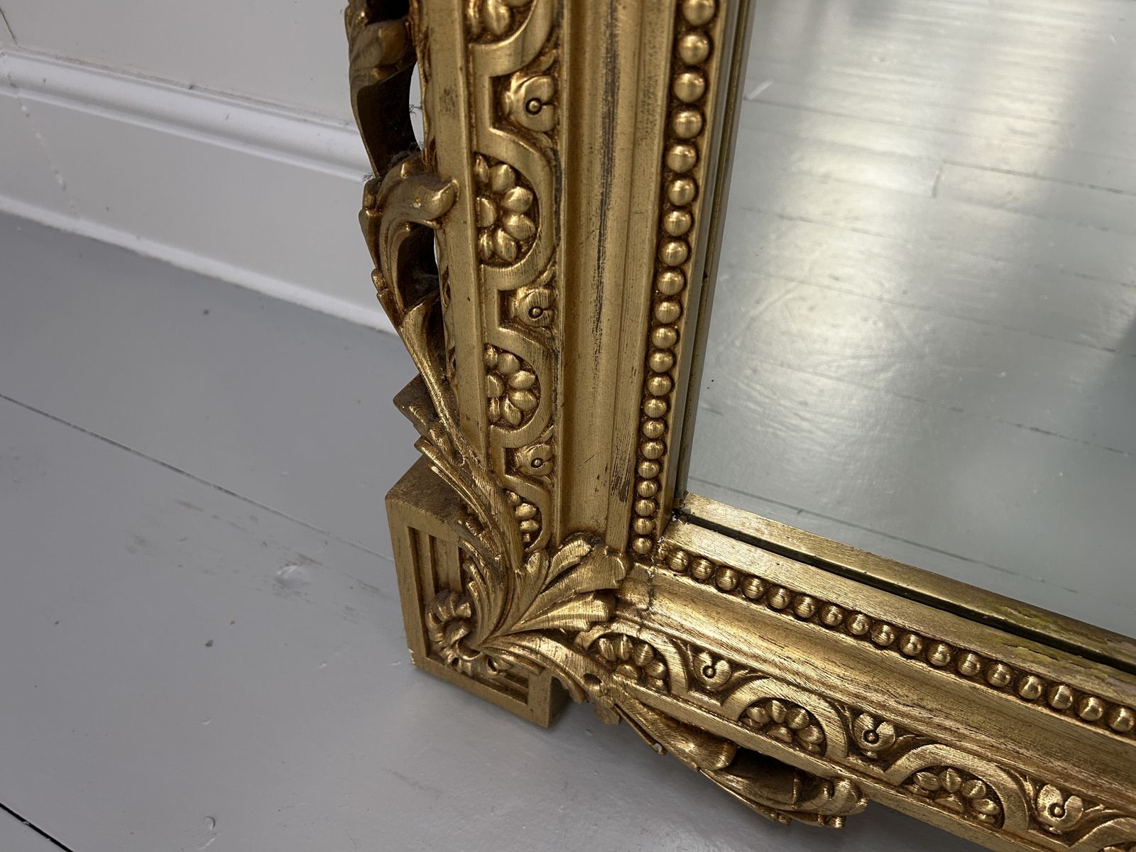 Asnaghi Carved Wood Tall Full Length Gilt Wall Mirror photo 5900.0