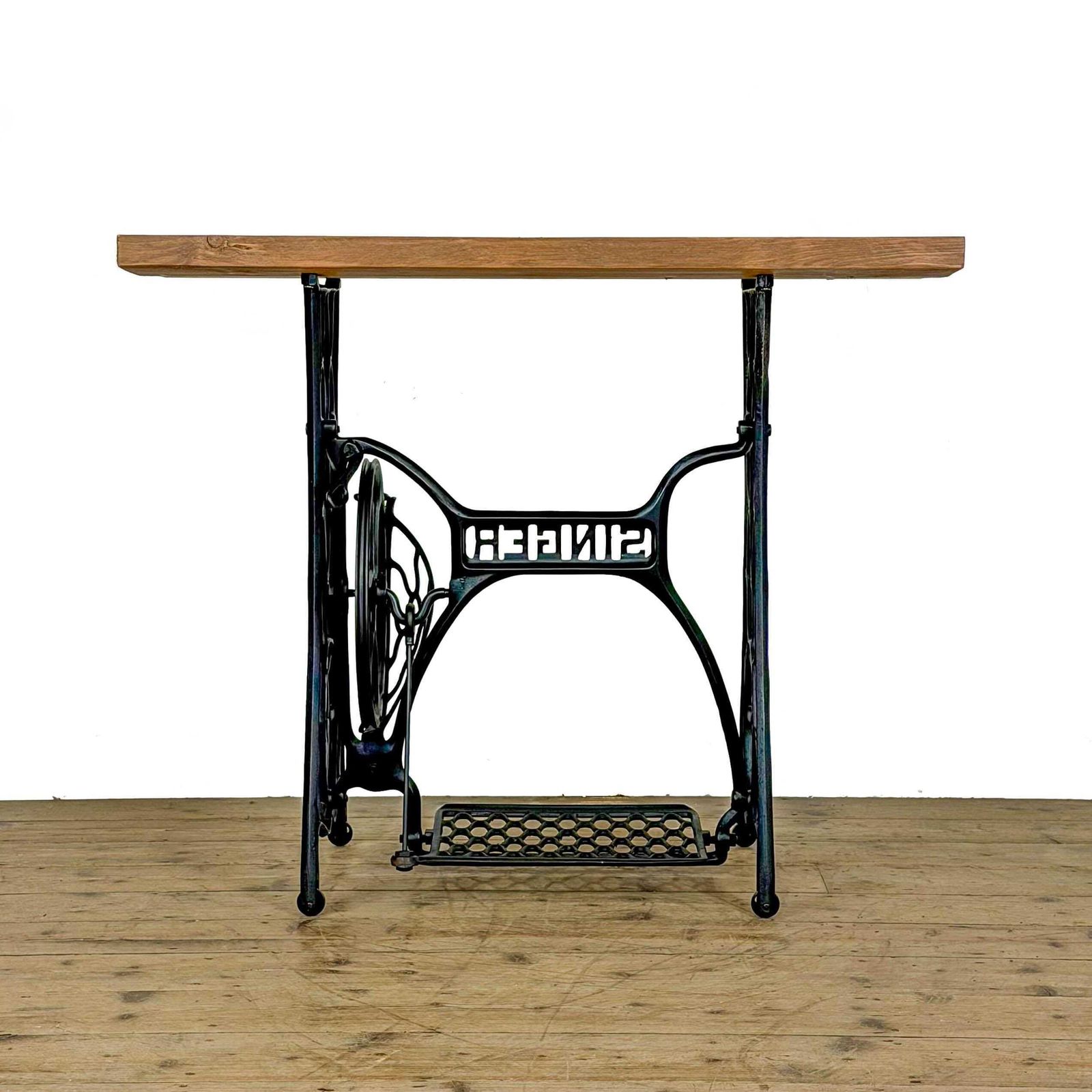 Antique Singer Sewing Machine Table | Antique Furniture | Oak Topped Table | Pub Table photo 450.0