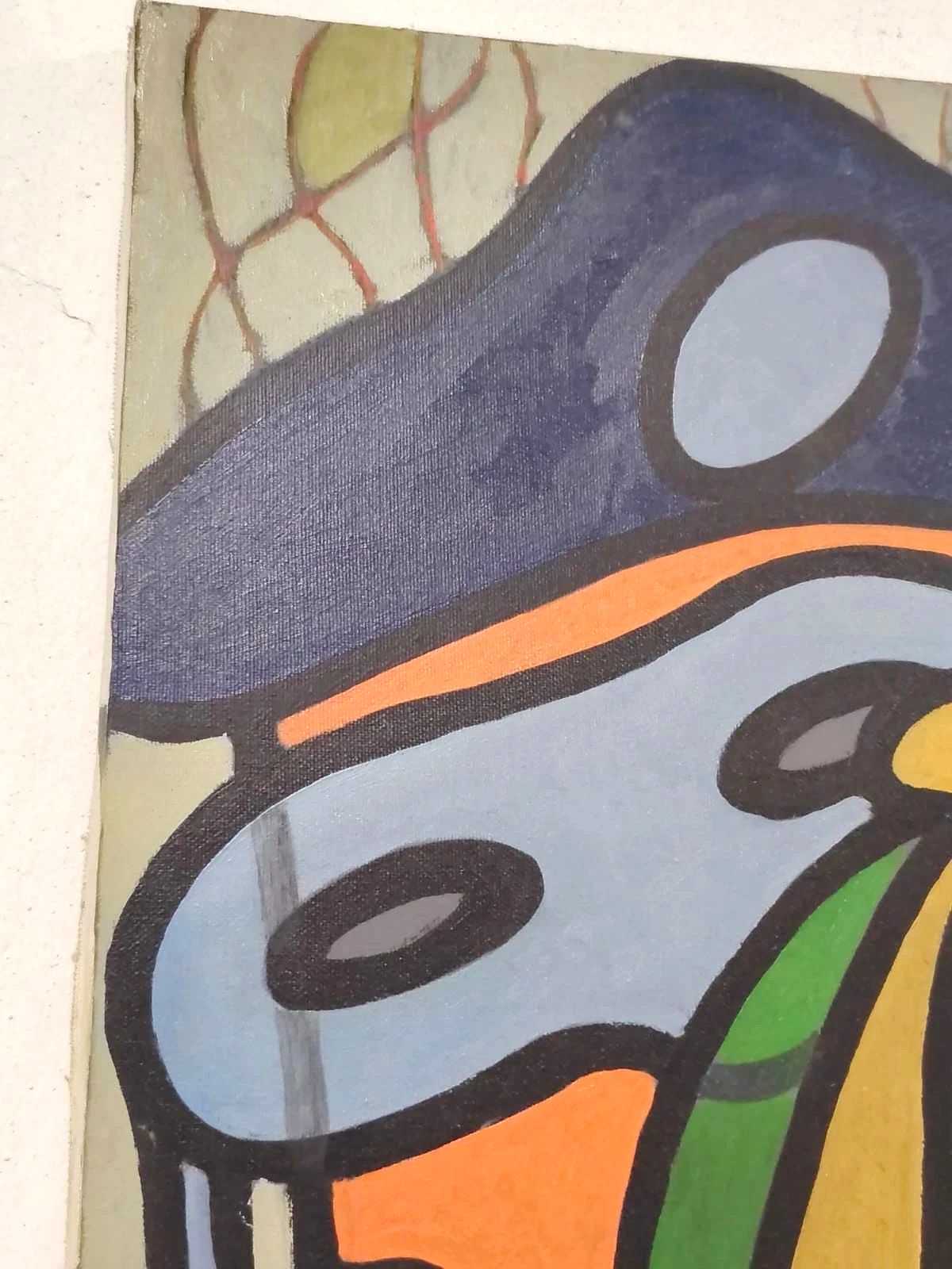 Oil Painting On Canvas "Mask" Franco Prayer (1924) 50 X 60 Cm  Minimalism Style photo for sale