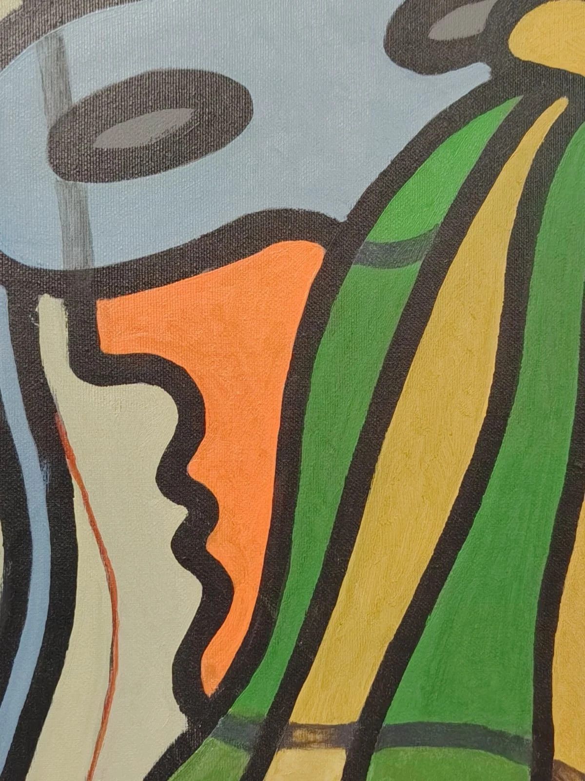 Oil Painting On Canvas "Mask" Franco Prayer (1924) 50 X 60 Cm  Minimalism Style photo buy