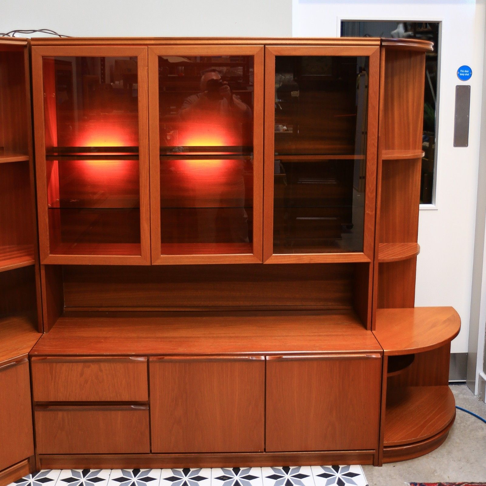 Teak Mid Century Wall Unit By Morris Of Glasgow. 1970s Display Drinks Cabinet photo Furniture