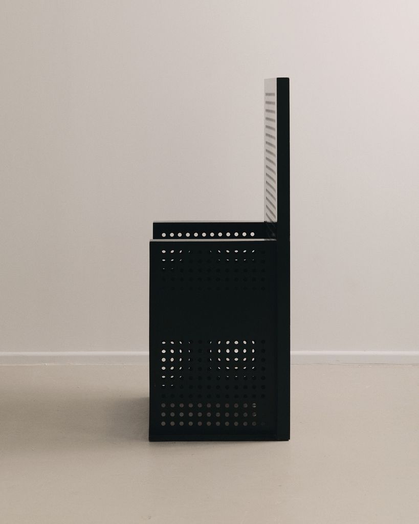 Perforated Steel Amchair By Urano Palma photo for sale