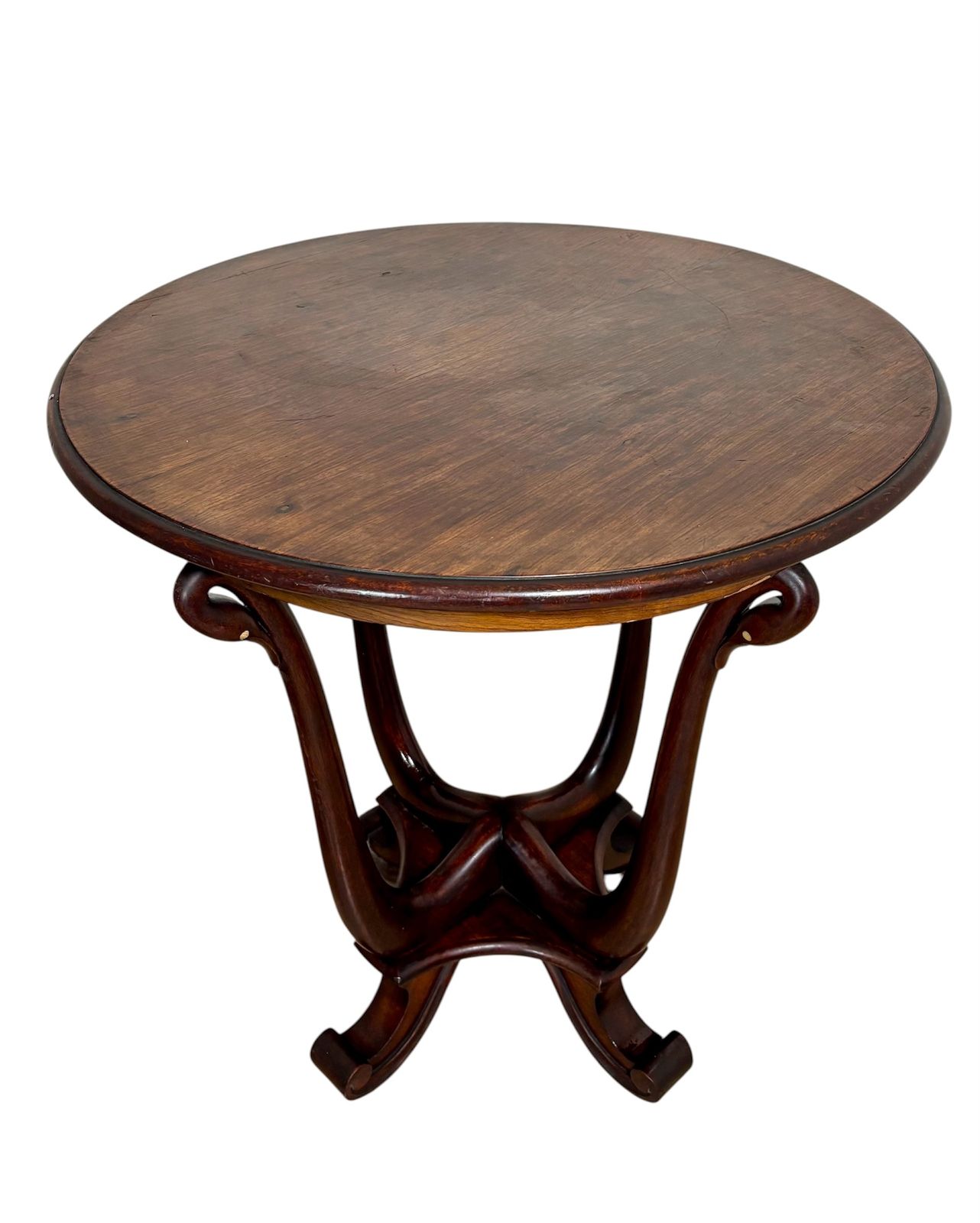 Art Nouveau Oak Pedestal Side Table, Early 20th Century