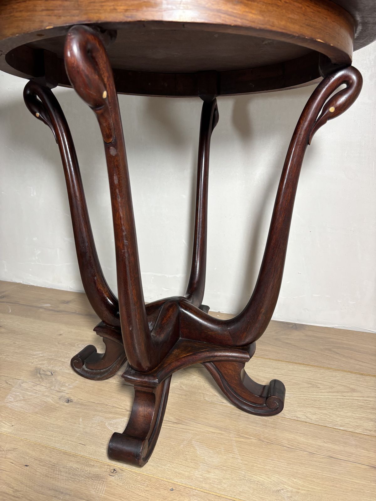 Art Nouveau Oak Pedestal Side Table, Early 20th Century photo buy