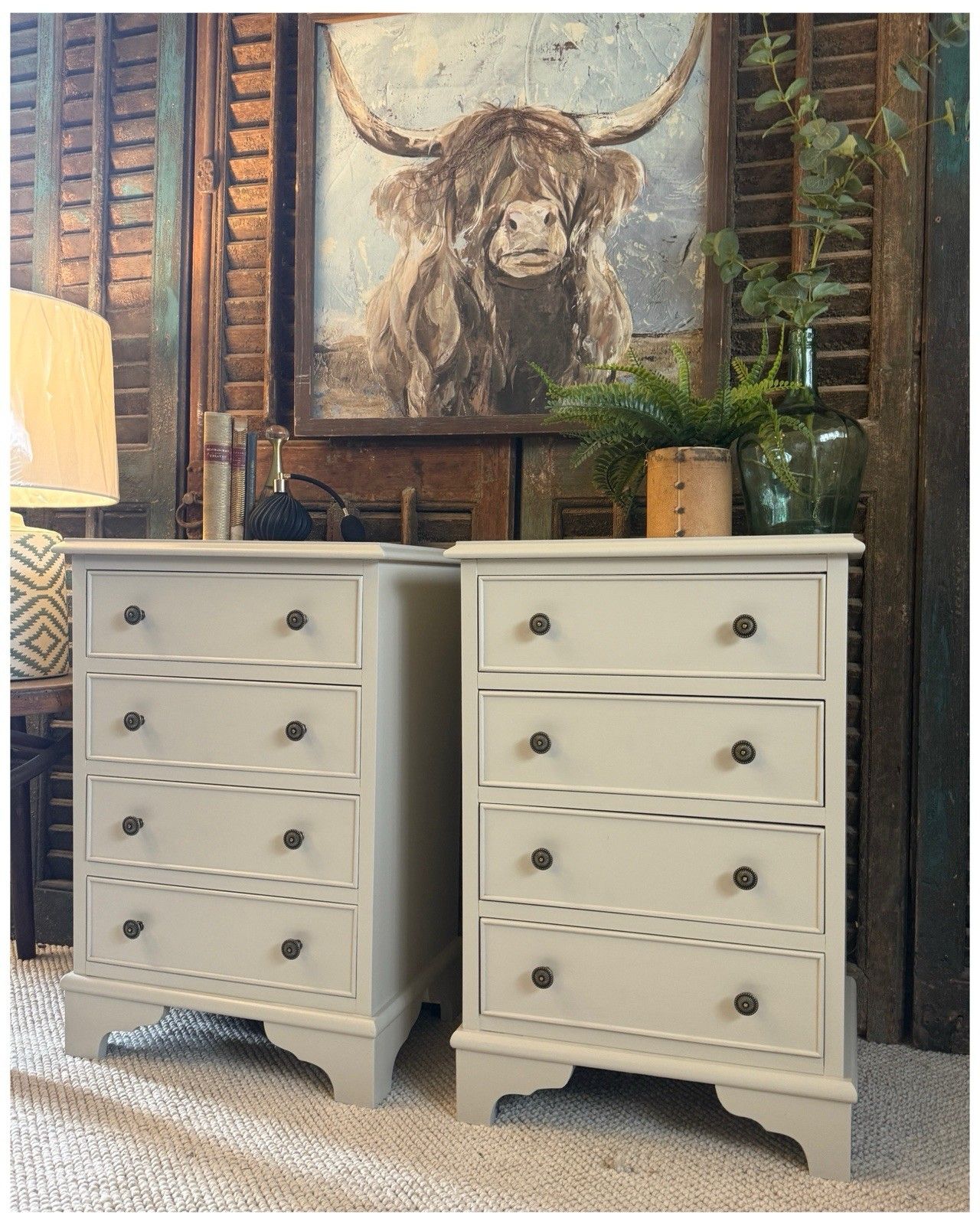 Antique Pair Of Bedside Tables, Bedside Chests, In Portland Stone photo furniture