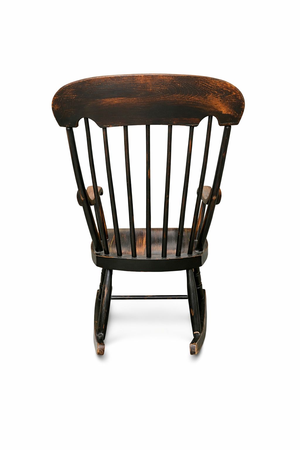 photo for sale Antique Boston Rocking Chair With Gilded Illustrations C. 1820