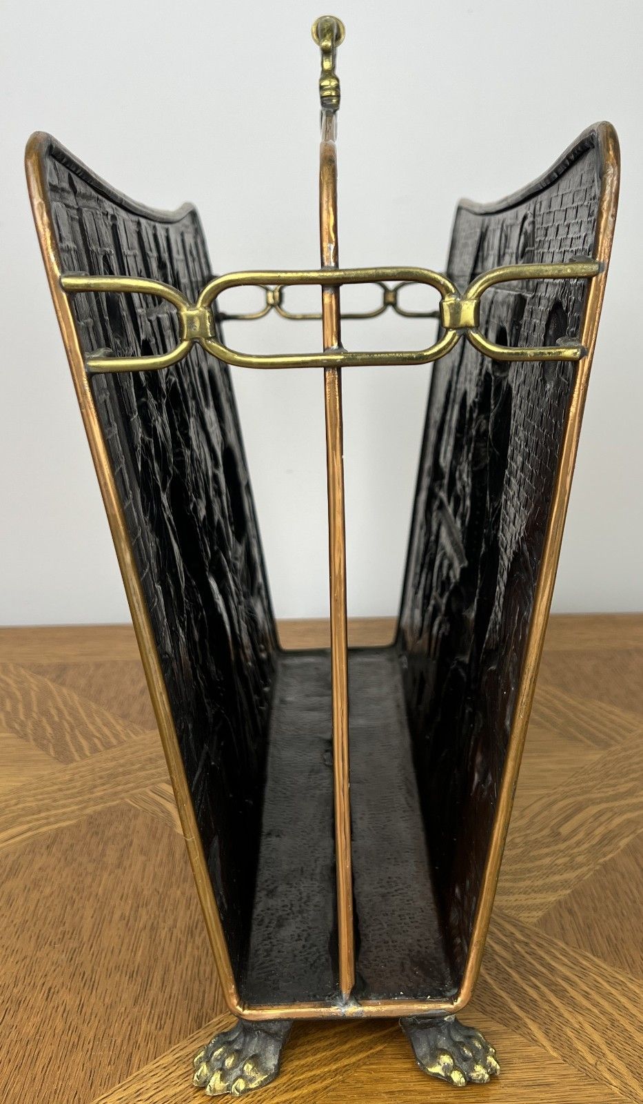 photo for sale Newspaper Rack Vintage French Style Ornate Fireside Magazine Holder Lot 6048