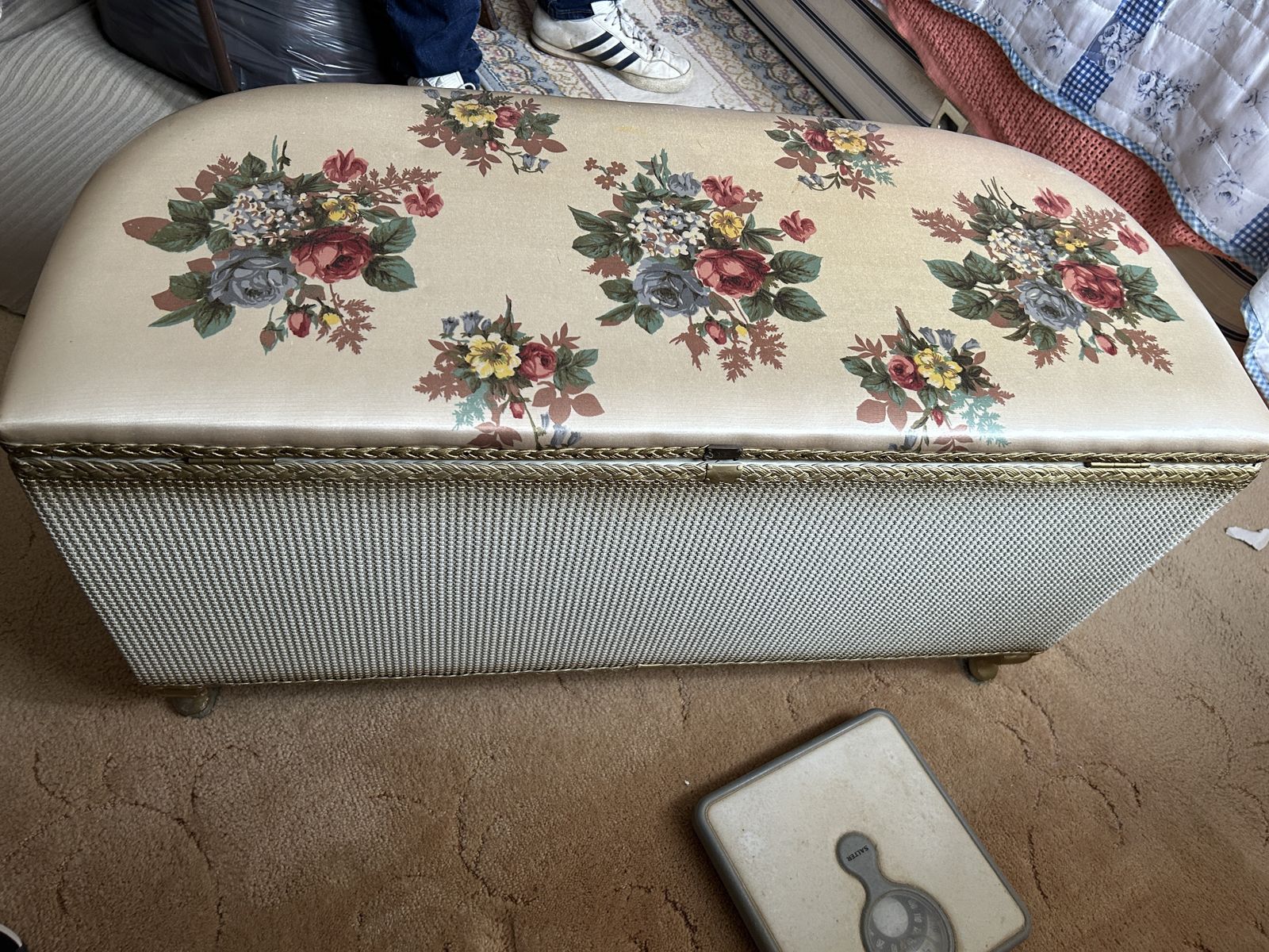 1960’s Lloyd Loom Ottoman And Matching Chair photo furniture