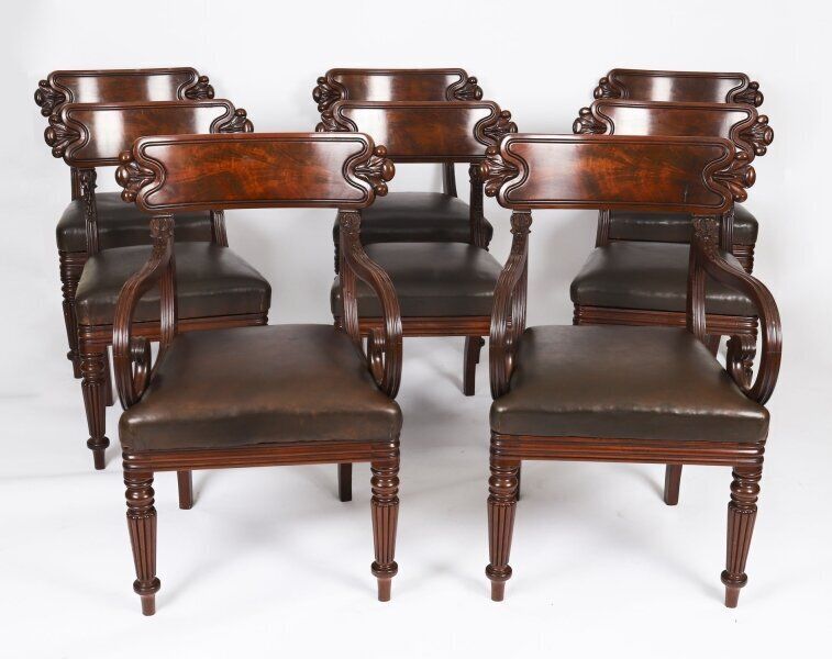 photo vinterior George III Regency Period Dining Table Set Circa 1820  19th C