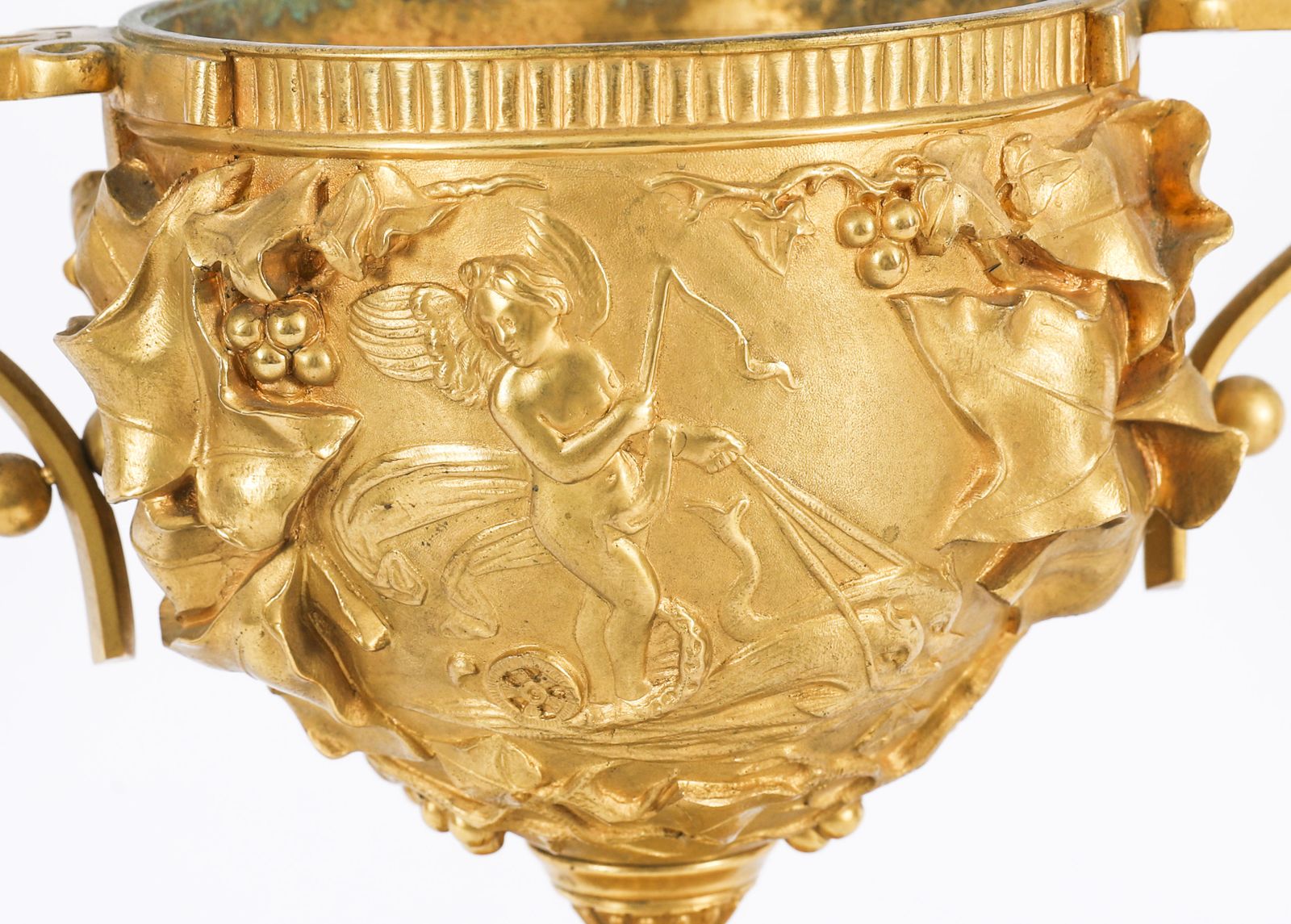 Antique Pair French Grand Tour Gilt Bronze Classical Urns 19th C photo Art