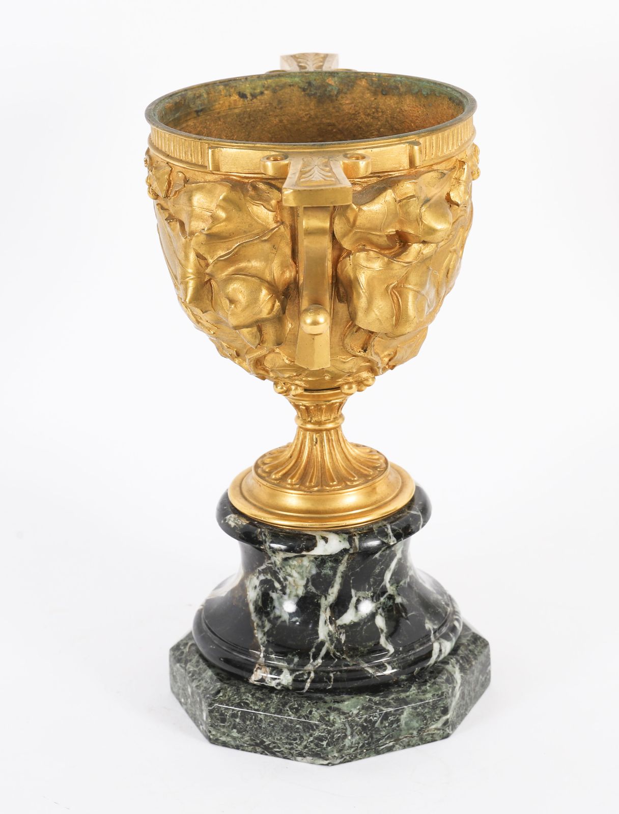 Antique Pair French Grand Tour Gilt Bronze Classical Urns 19th C photo vinterior