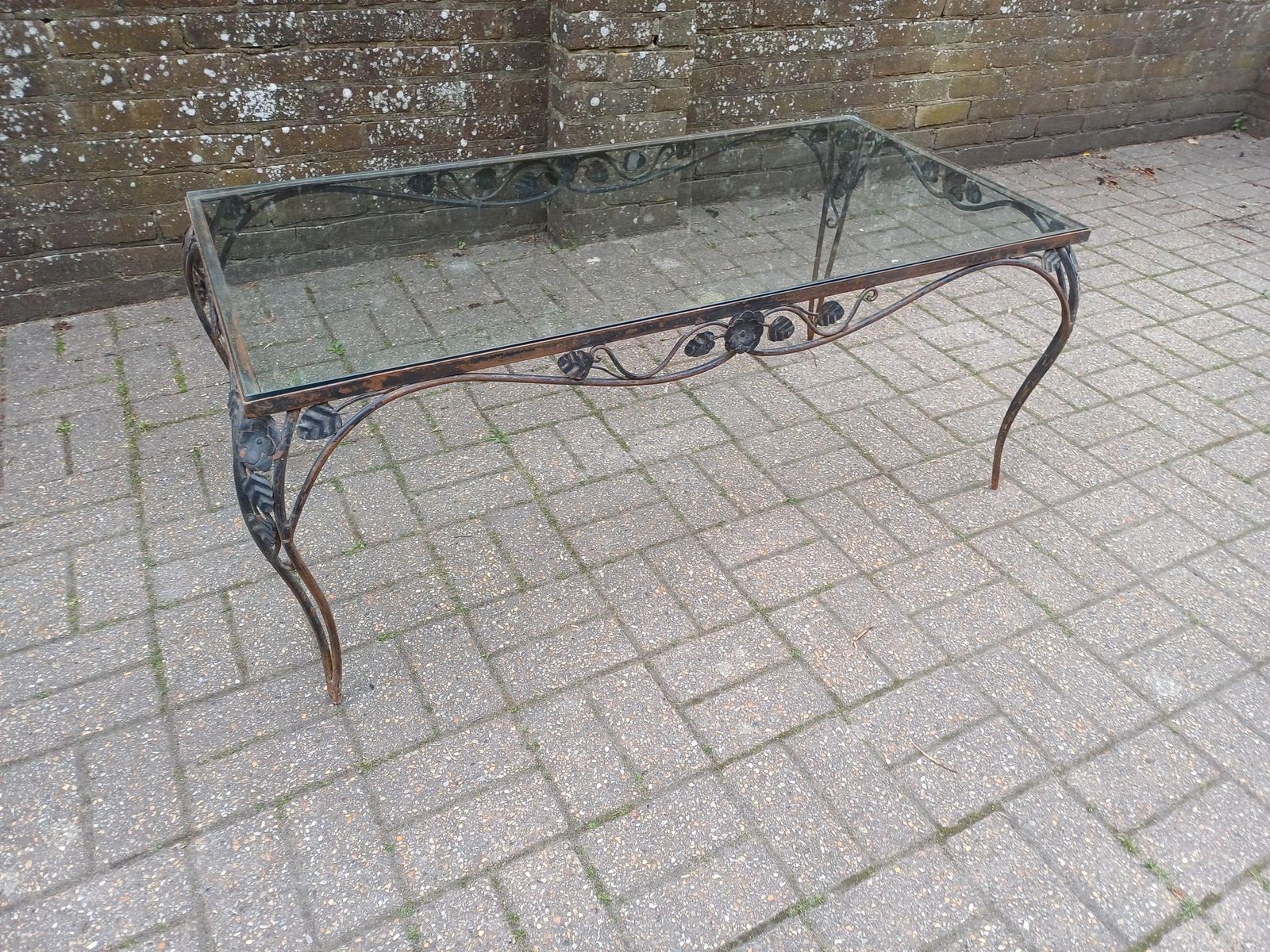 Industrial Iron & Glass Coffee Table Upcycled Rustic Age Worn Statement Vintage Table With 1cm Thick Toughened Glass Top Free Hand Delivery