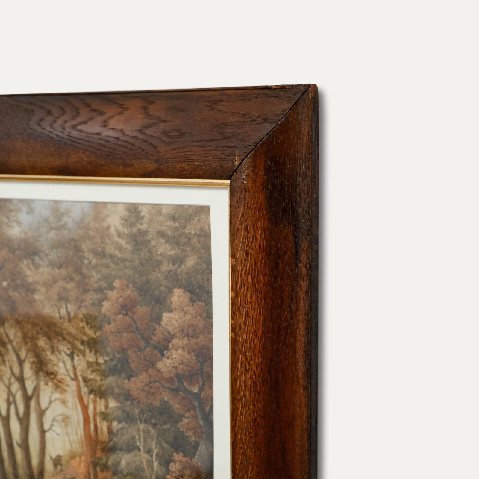 J.N. Ponson Framed Early 20th Century Watercolour, Deer In An Autumnal Glade photo vinterior