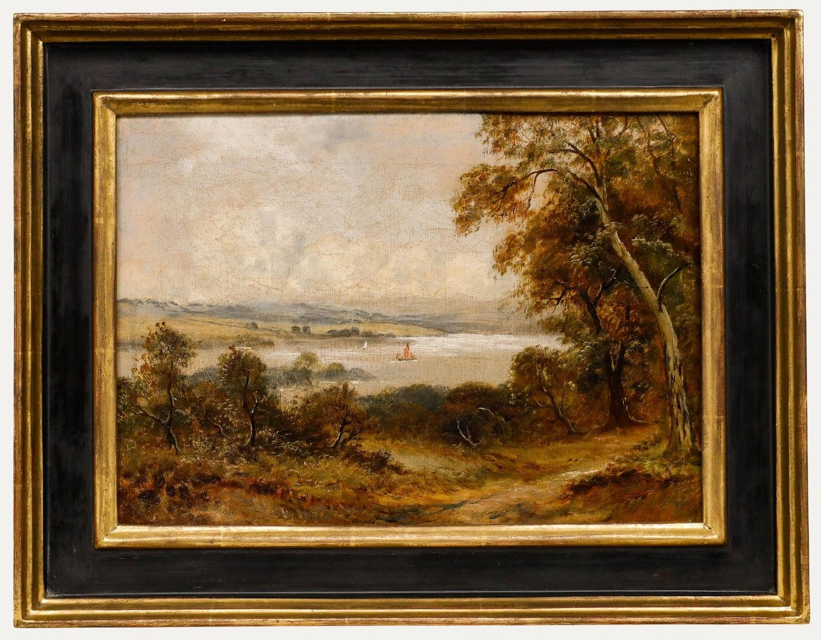Sidney Yates Johnson (Fl. 1890 1926) Framed Oil, Rail Sails On The Estuary