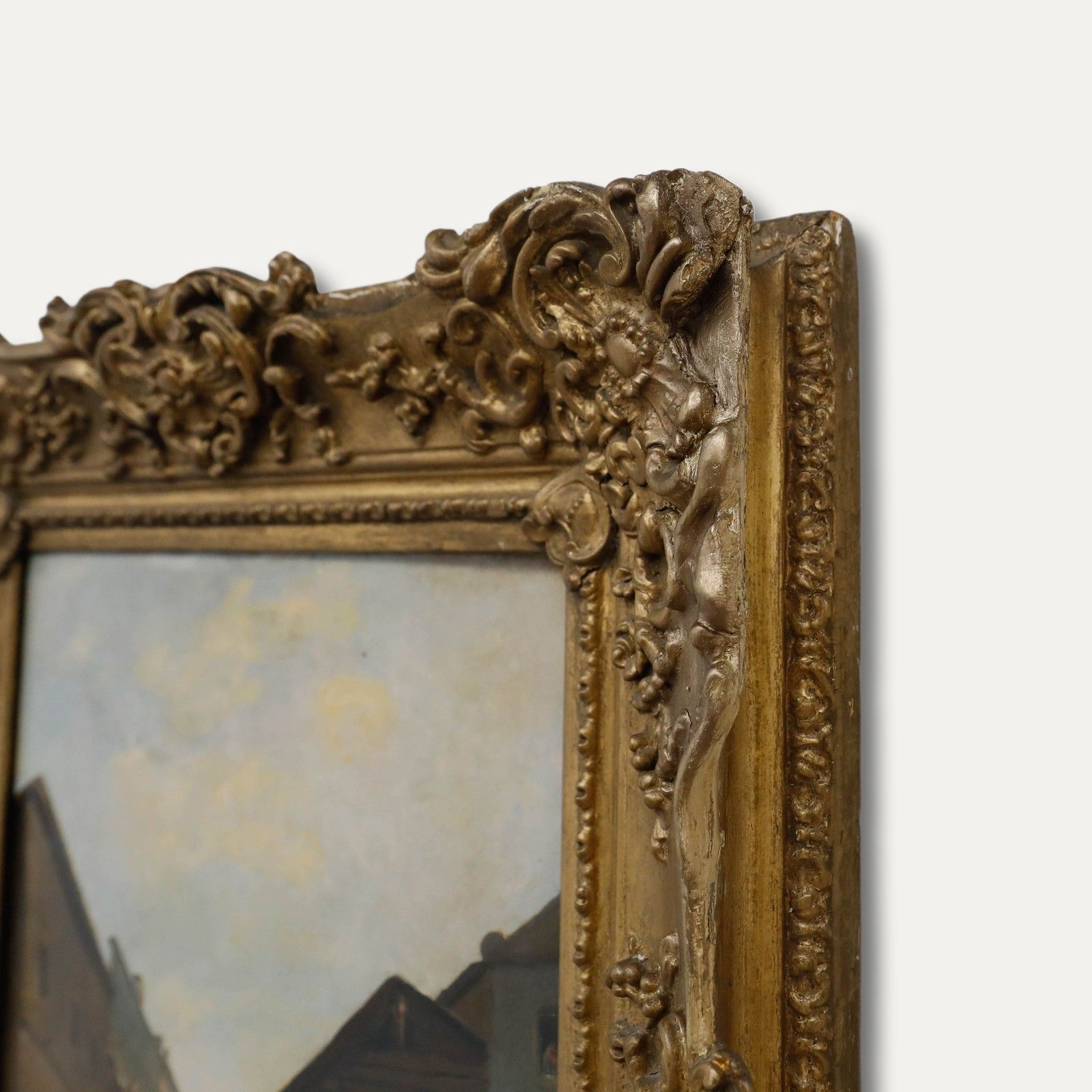 Framed 19th Century Oil Washing Beneath The Bridge photo buy