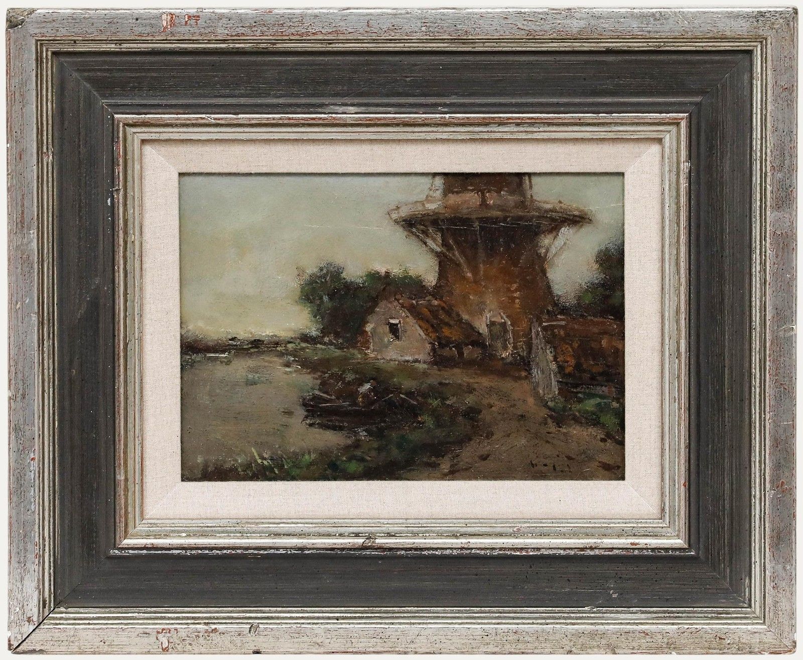 Dutch School Early 20th Century Oil Stopping By The Mill