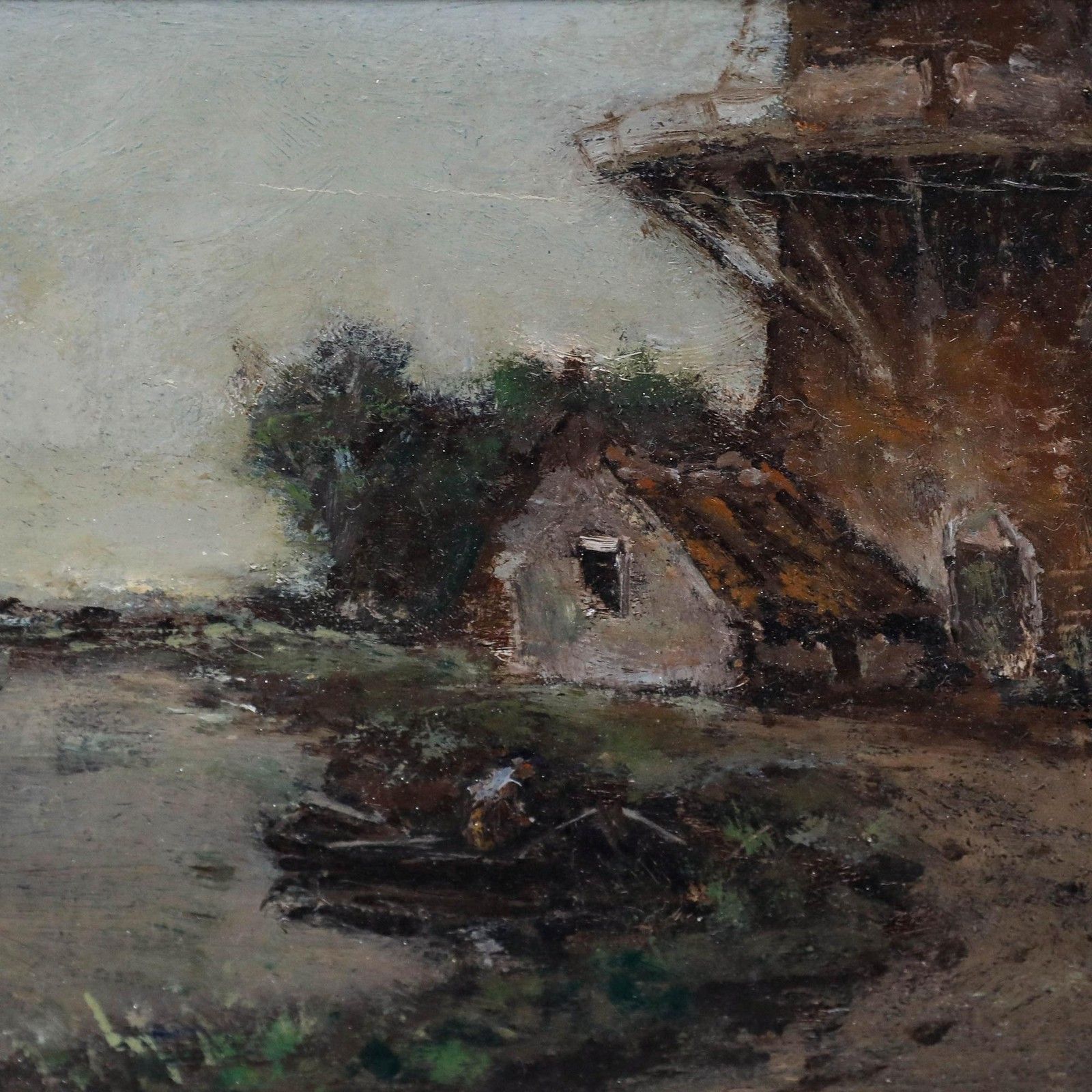 Dutch School Early 20th Century Oil Stopping By The Mill photo 225.0