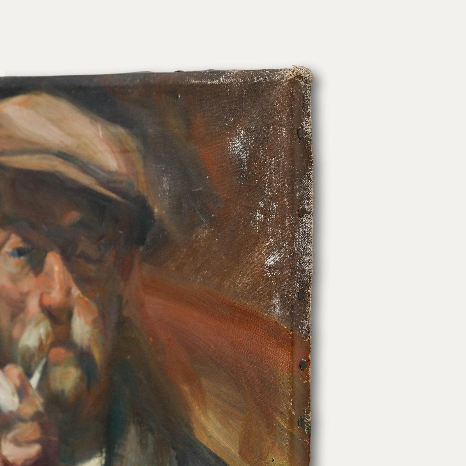 Antoine Pluymers (1910 1967) Mid 20th Century Oil, The Pipe Smoker photo buy
