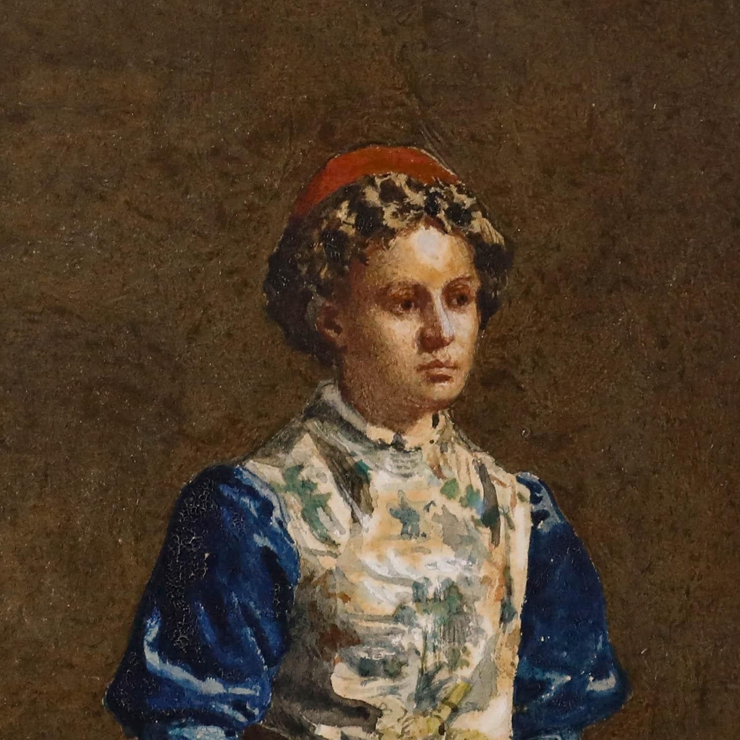 Franz Meerts (1836 1896) 19th Century Watercolour, Florentine Boy photo 275.0