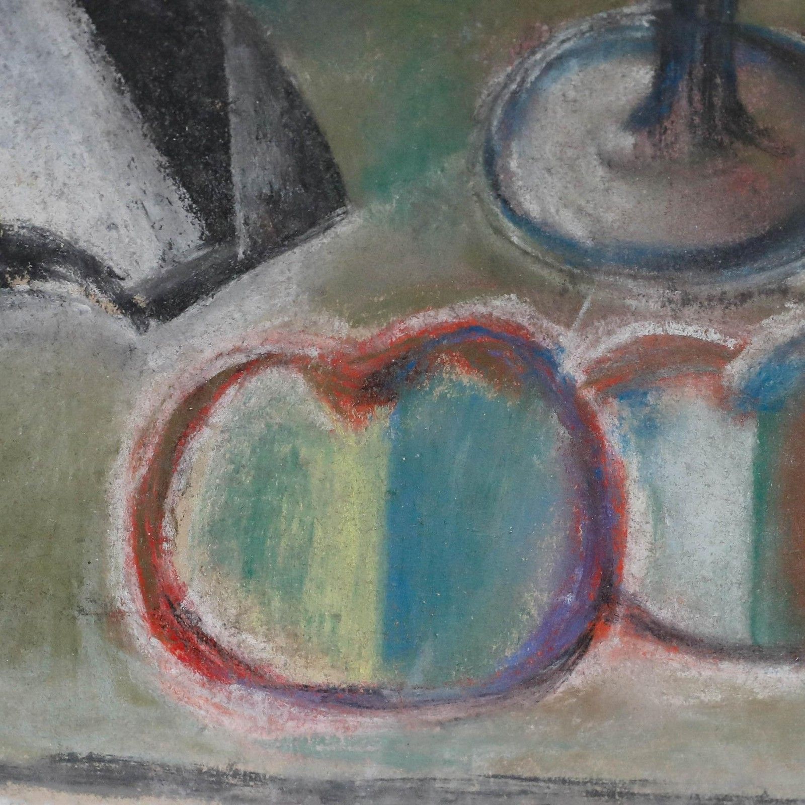 Johann Winter (1898 1964) Pastel, Still Life With Fiasco Bottle II photo Art