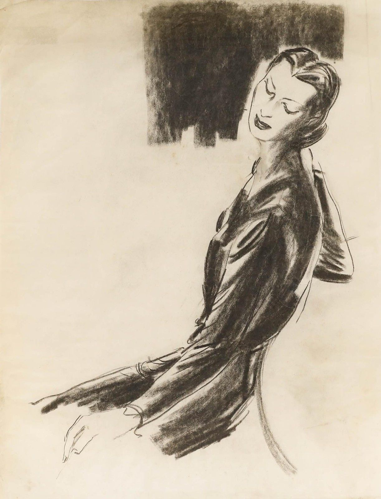 Film Noir C.1940 Charcoal Drawing A Moment Of Whimsy photo furniture