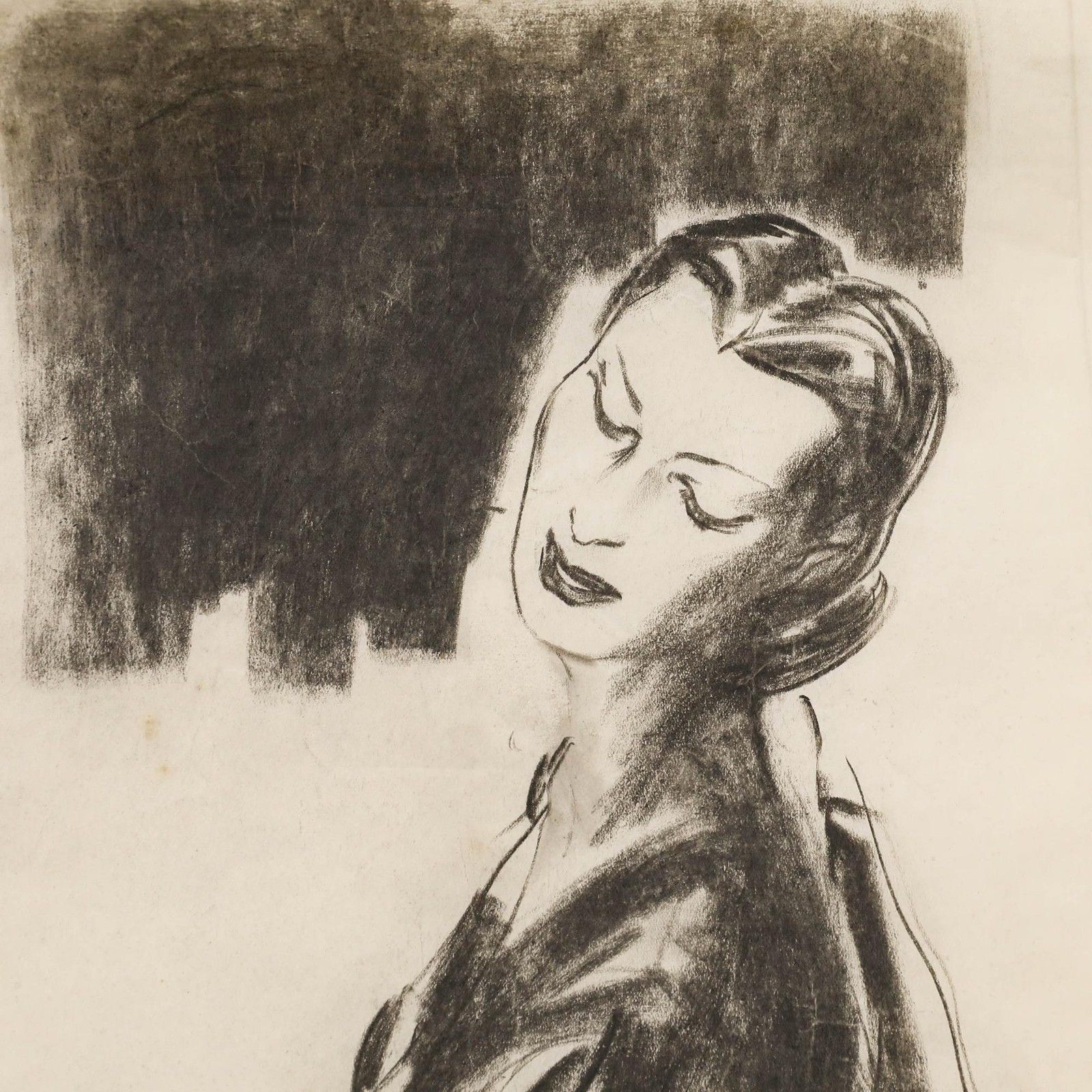 Film Noir C.1940 Charcoal Drawing A Moment Of Whimsy photo Art