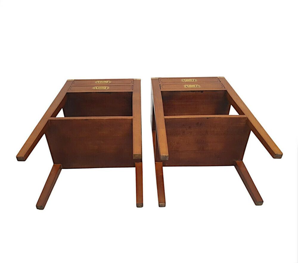 A Fabulous Pair Of Campaign Style Side Tables photo buy