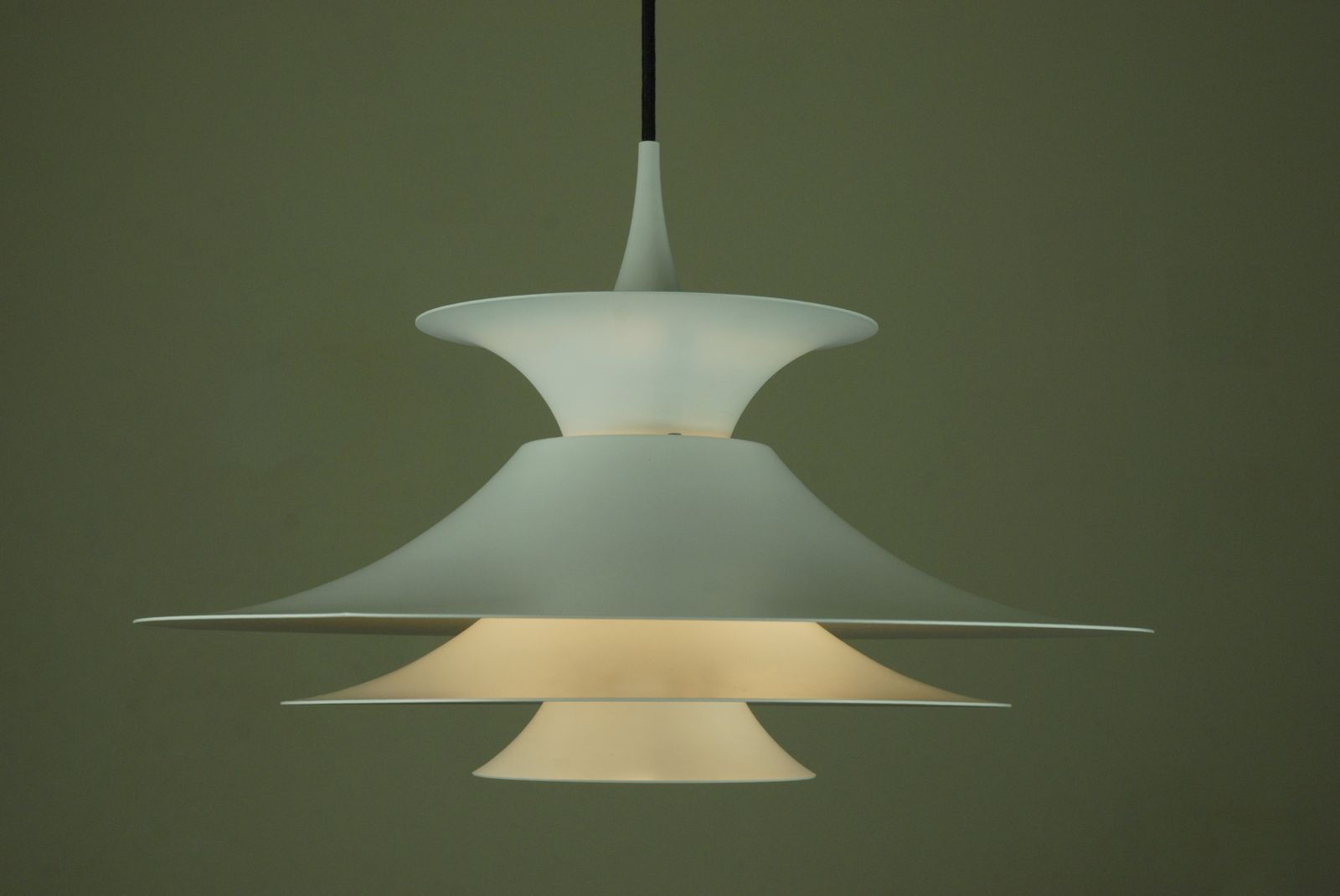 White Radius 1 Pendant Lamp By Eric Baslev For Fog And Mørup, 1960s photo vinterior