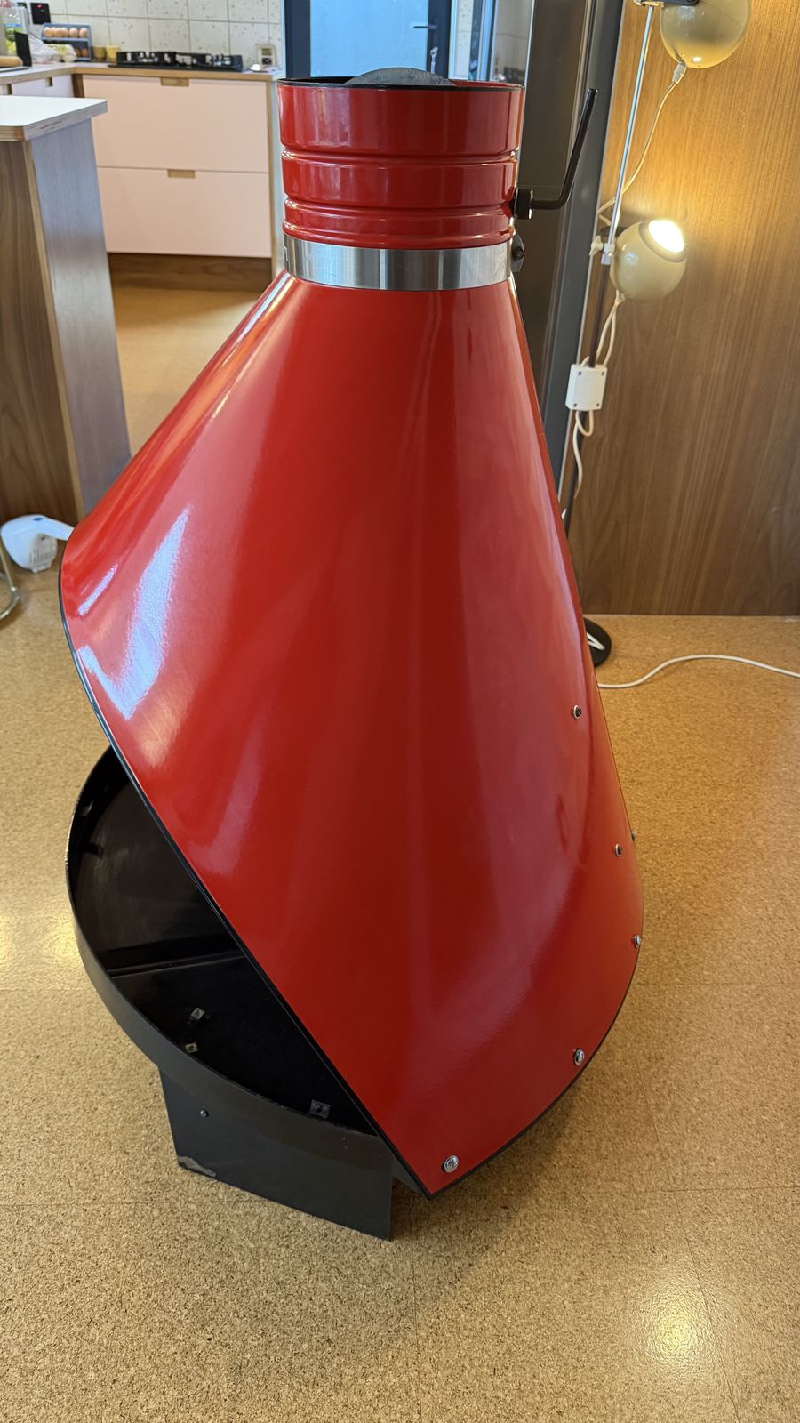 Mid Century Vintage Preway Mfg Cone Fireplace Red Enamel & Steel. photo 5000.0
