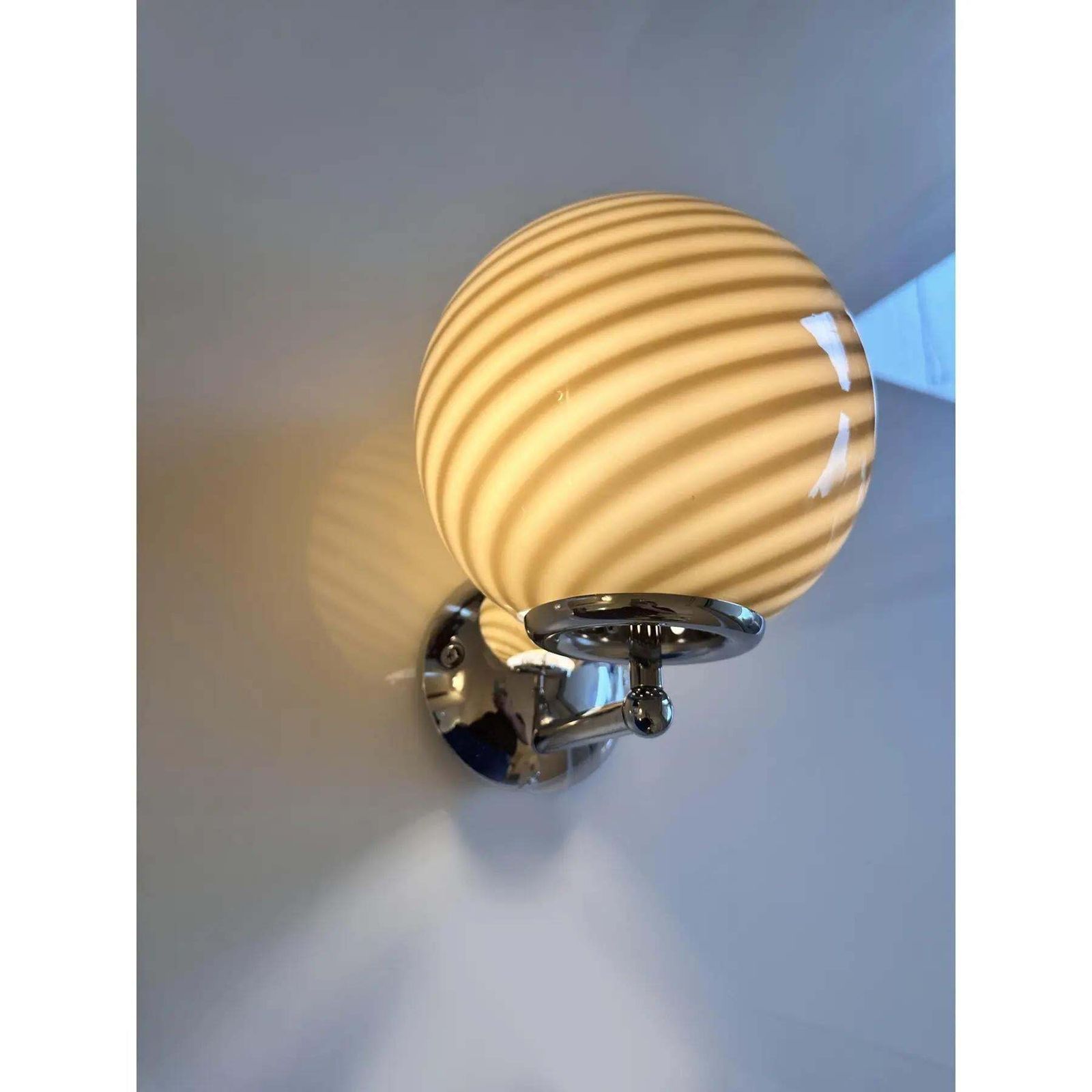 Contemporary Beige And Brown “Rods” Murano Glass Wall Sconces Simoeng   Lot Of 4. photo 4442.0
