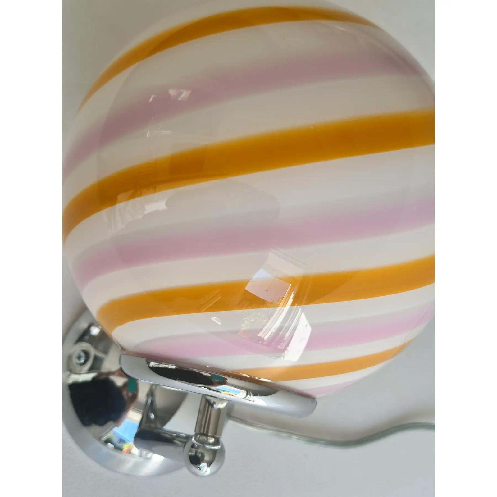 Contemporary Amber And Pink “Rods” Murano Glass Wall Sconces   Lot Of 4. photo vintage