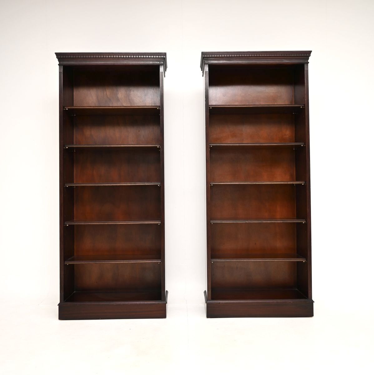 Pair Of Antique Georgian Style Mahogany Open Bookcases photo furniture