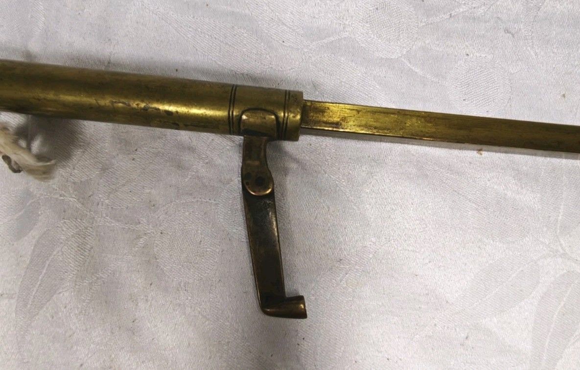 Antique Brass Telescopic Fishing Gaff Boat Hook Leather Handle Maritime photo buy