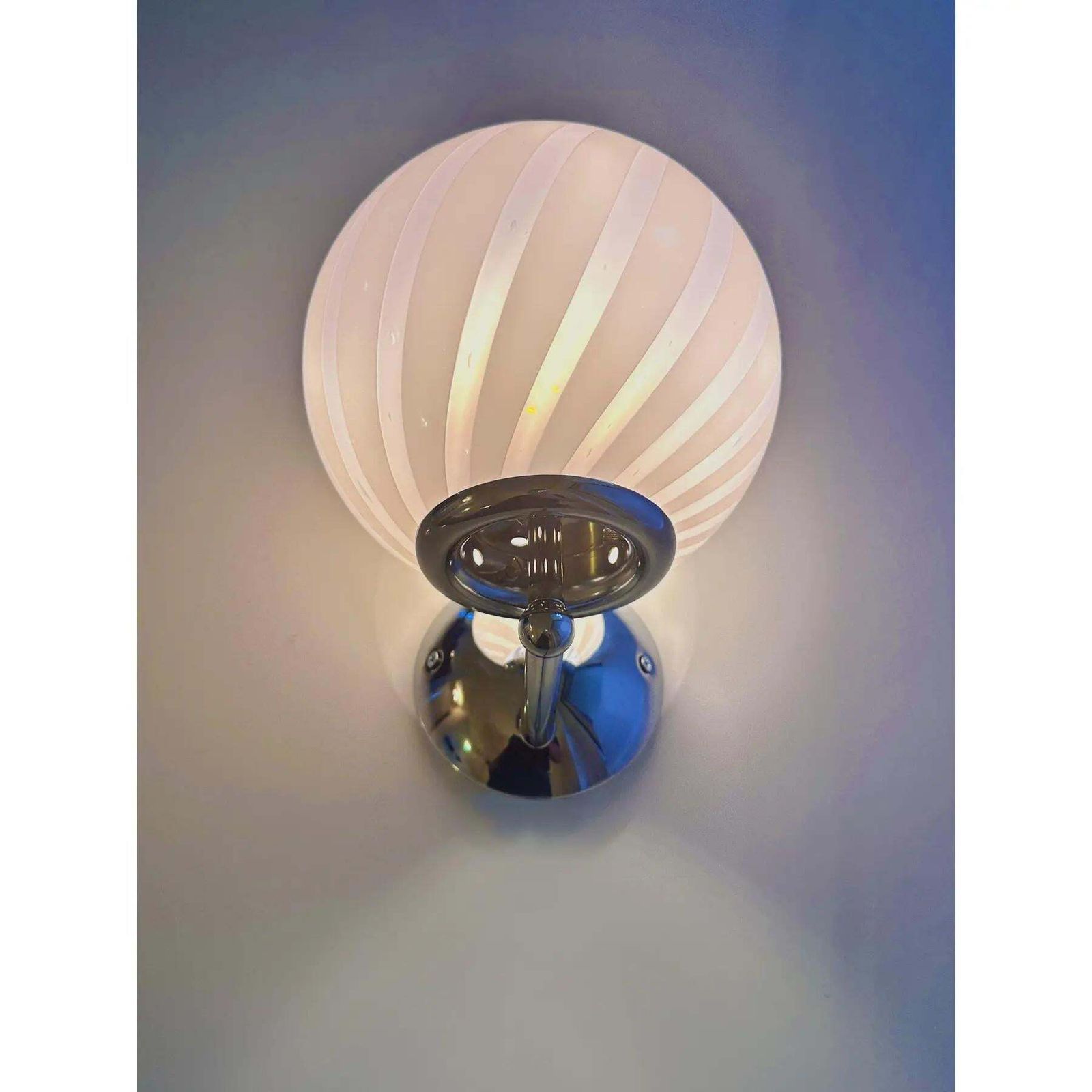 Lot Of 4 Contemporary Pink Swirl “Rods” Murano Glass Wall Sconces. photo vinterior