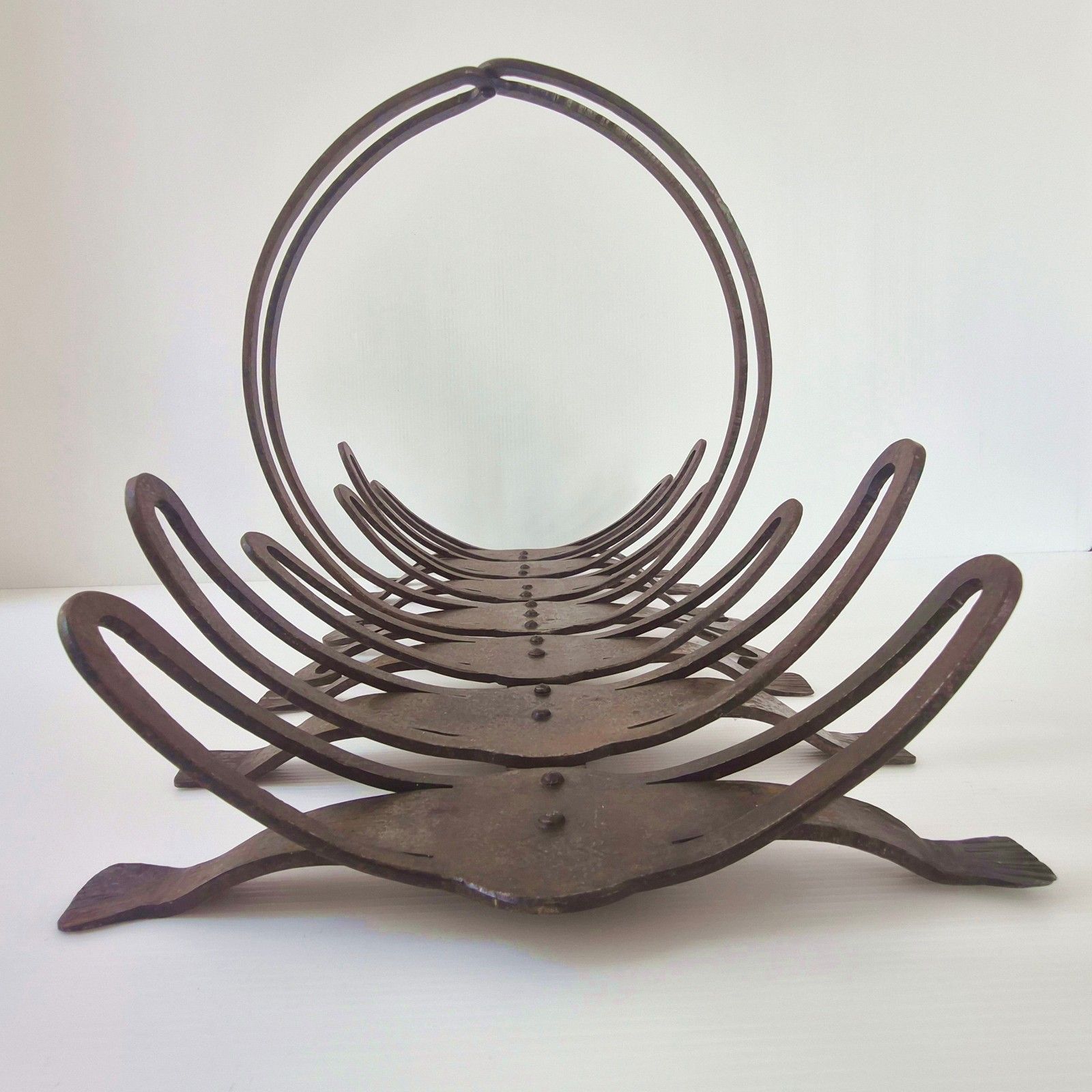 Vintage 1970s Modernist 1970s Metal Book Holder 70s Length 60cm 1970 photo Home Decor