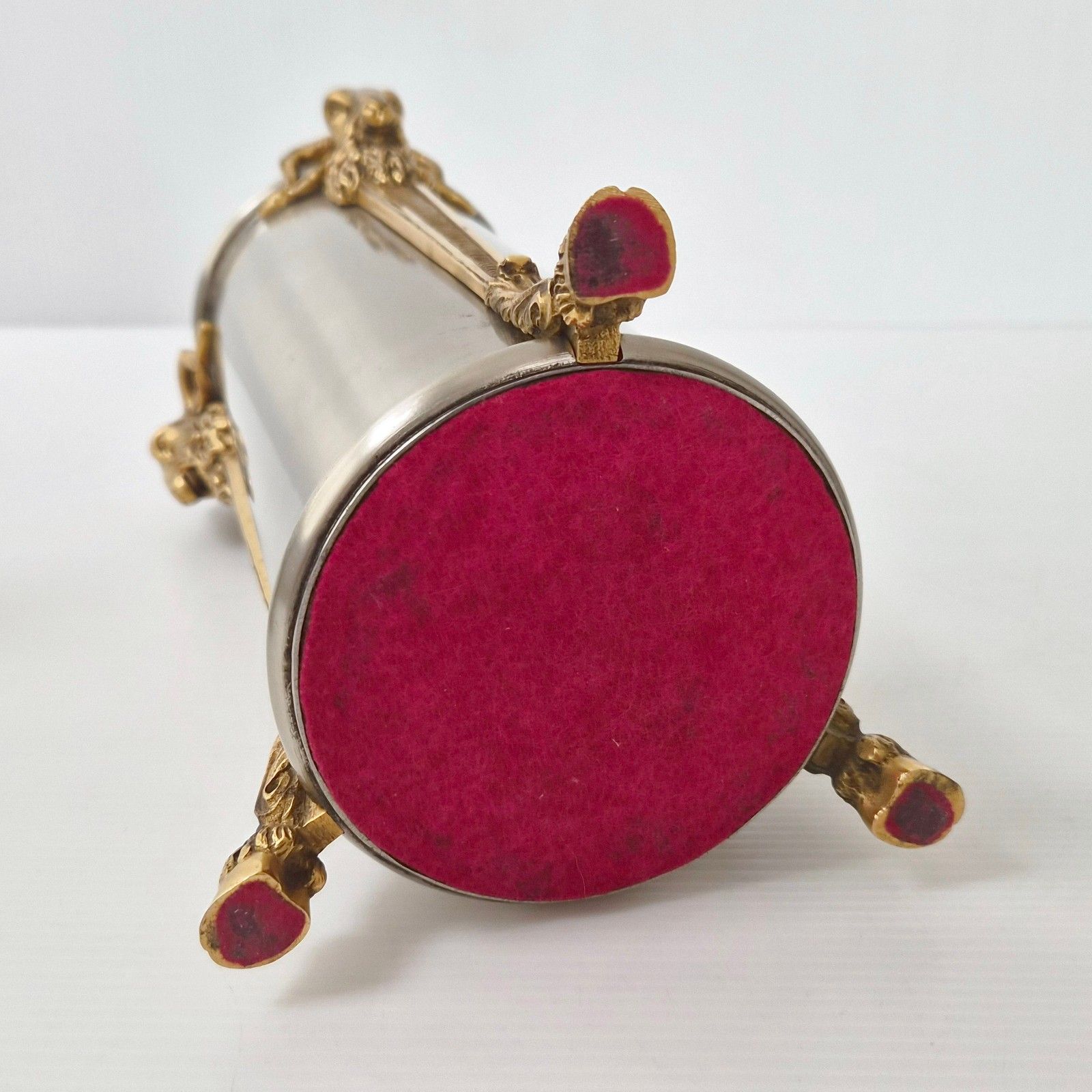photo furniture Vintage 1970 Au Belier Stainless Steel & Bronze Bottle Holder Dlg House Rings 70s