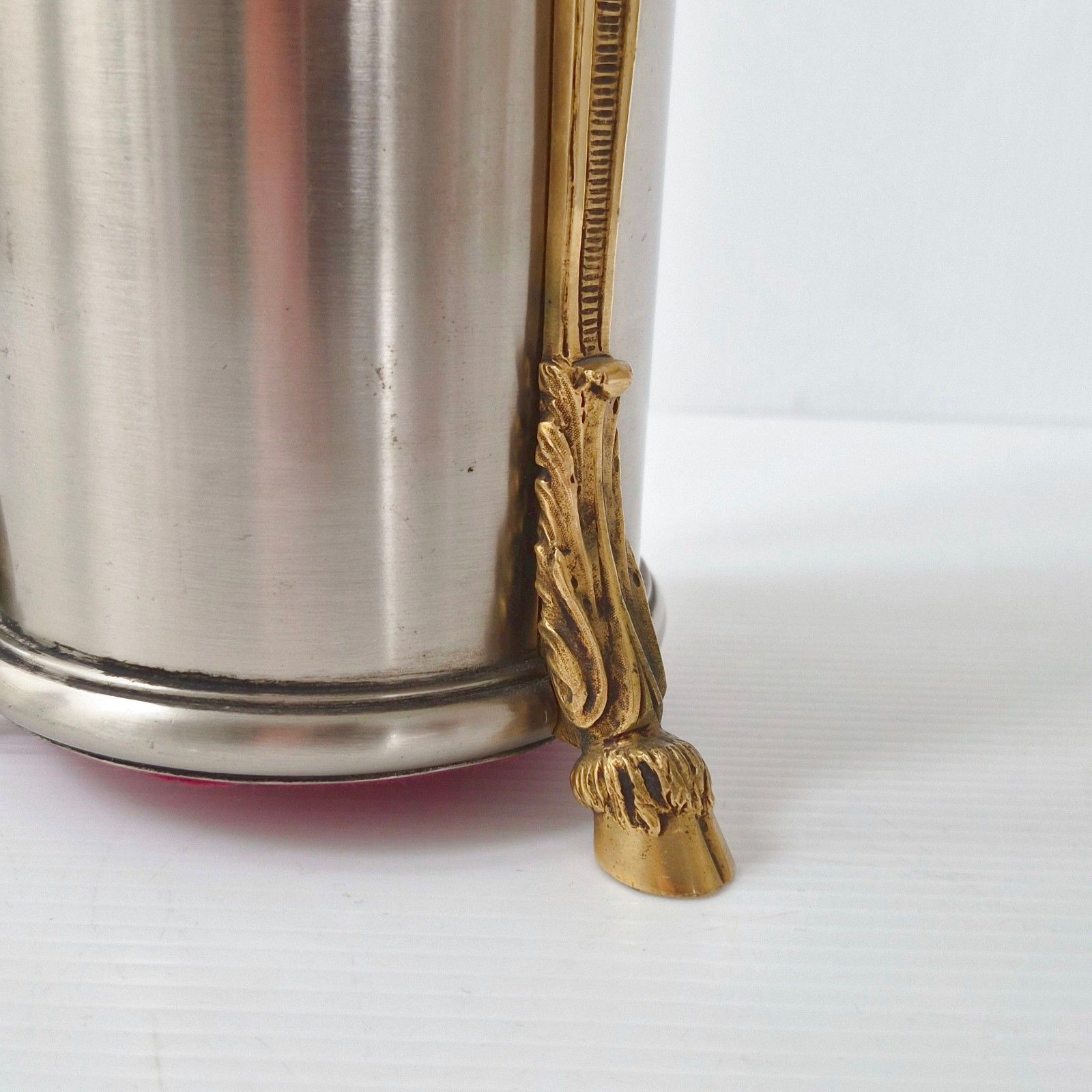 photo for sale Vintage 1970 Au Belier Stainless Steel & Bronze Bottle Holder Dlg House Rings 70s