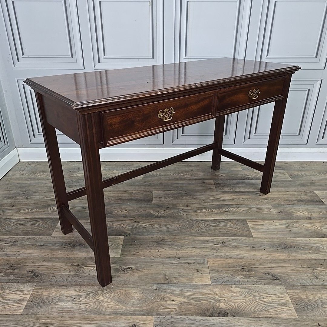 Antique Style Writing Table Console Desk Georgian Mahogany Drawers Wooden photo furniture