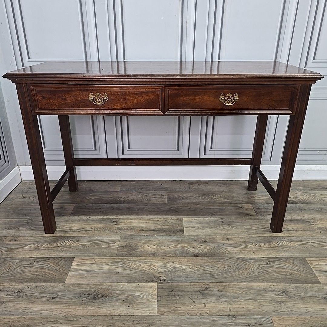 220.0 Antique Style Writing Table Console Desk Georgian Mahogany Drawers Wooden photo