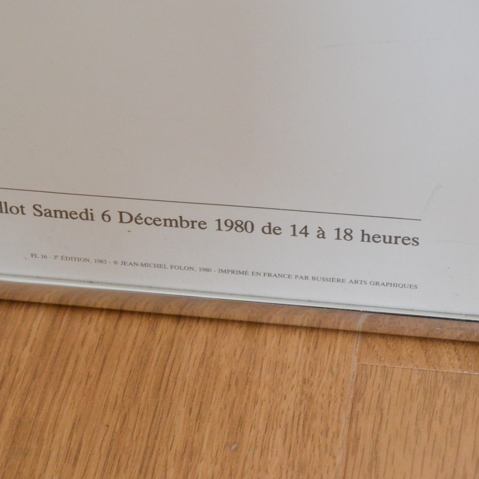 Vintage 1980 Jean Michel Folon Museum Print, Large Framed Gallery Poster Poetry photo buy