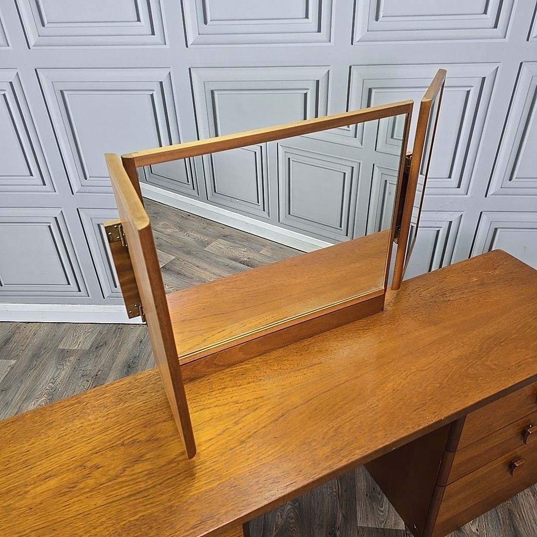 Stag Cantata Dressing Table Mid Century Teak Vanity Desk Mirror Retro Vintage photo 430.0