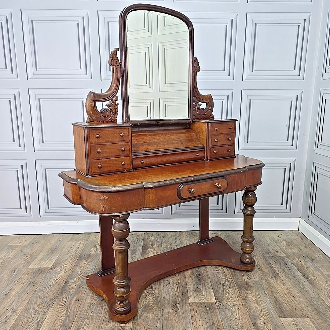 Antique Duchess Dressing Table Mahogany Vanity Mirror Victorian Vintage Bedroom
