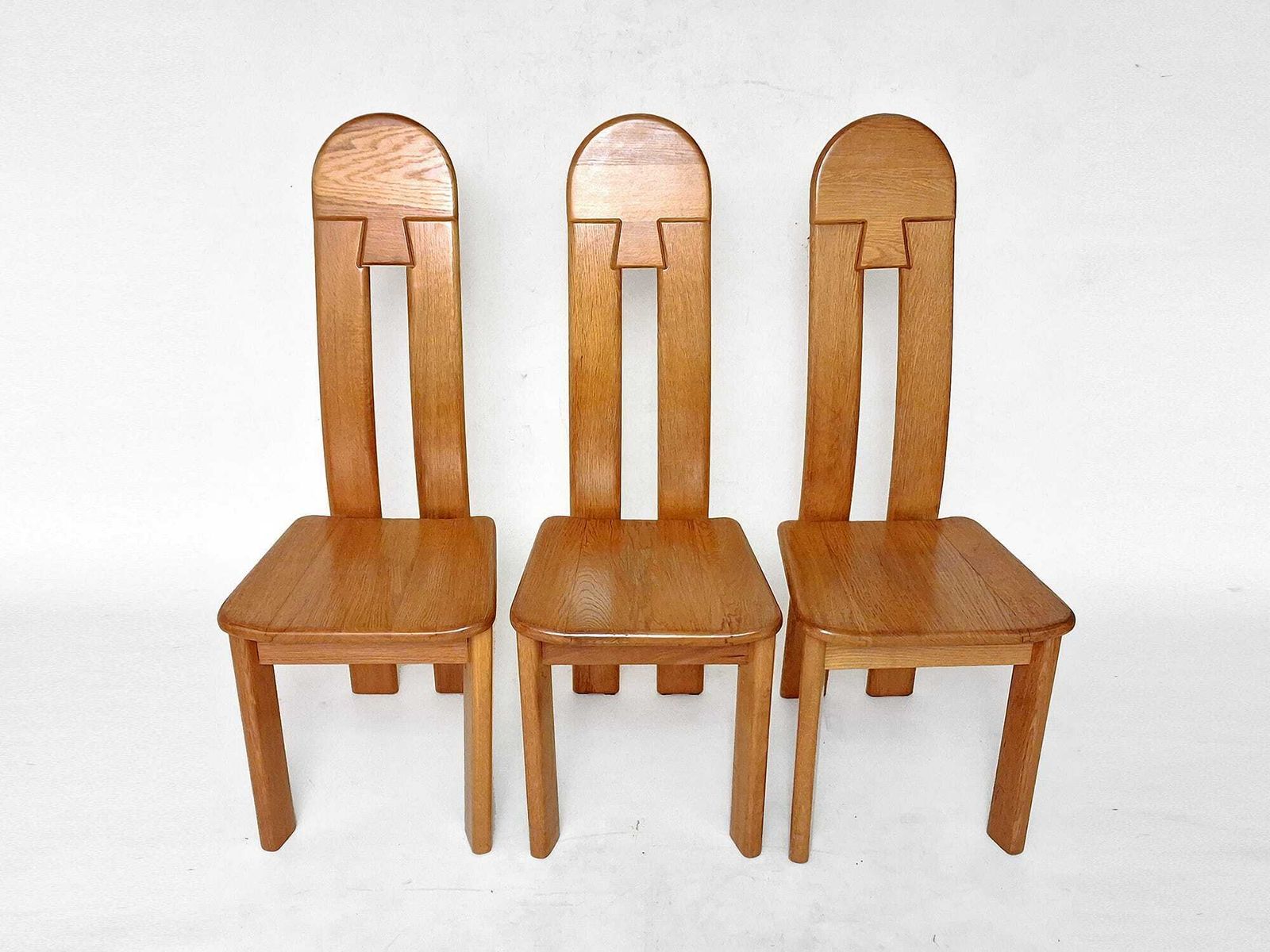 6 X De Puydt Rapsodie Oak Brutalist Dining Chair From The 1970s. photo for sale