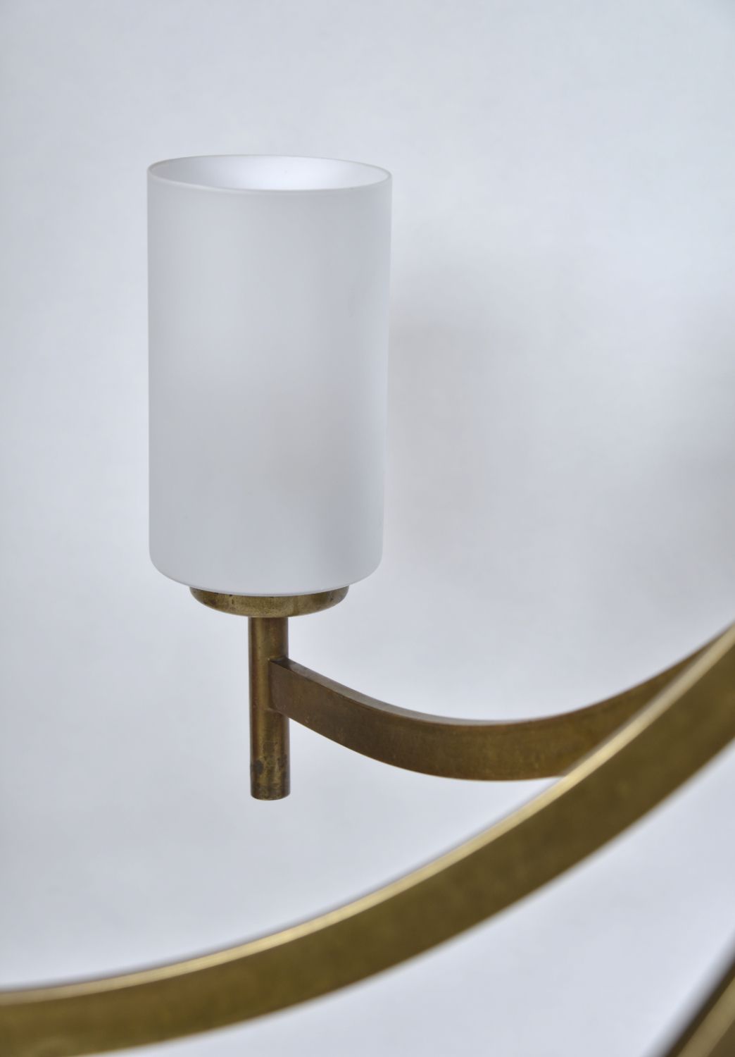 1800.0 Large 1950s 1960s Italian Midcentury Brass Glass 8 Arm Chandelier Light photo